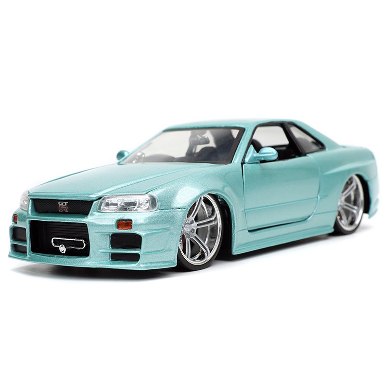 JADATOYS 1:24 ワイルドスピード ダイキャスト ミニカー BRIAN'S NISSAN SKYLINE GT-R R34 LGR（日産  スカイライン GT-R R34 ライトグリーン） | マッシブスター 本店